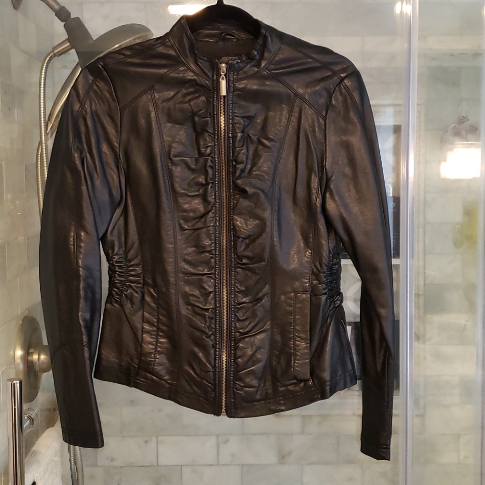 FAUX Leather Jacket Black size small